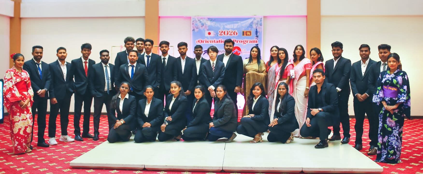 Hayabusa International Institute students celebrating a milestone event